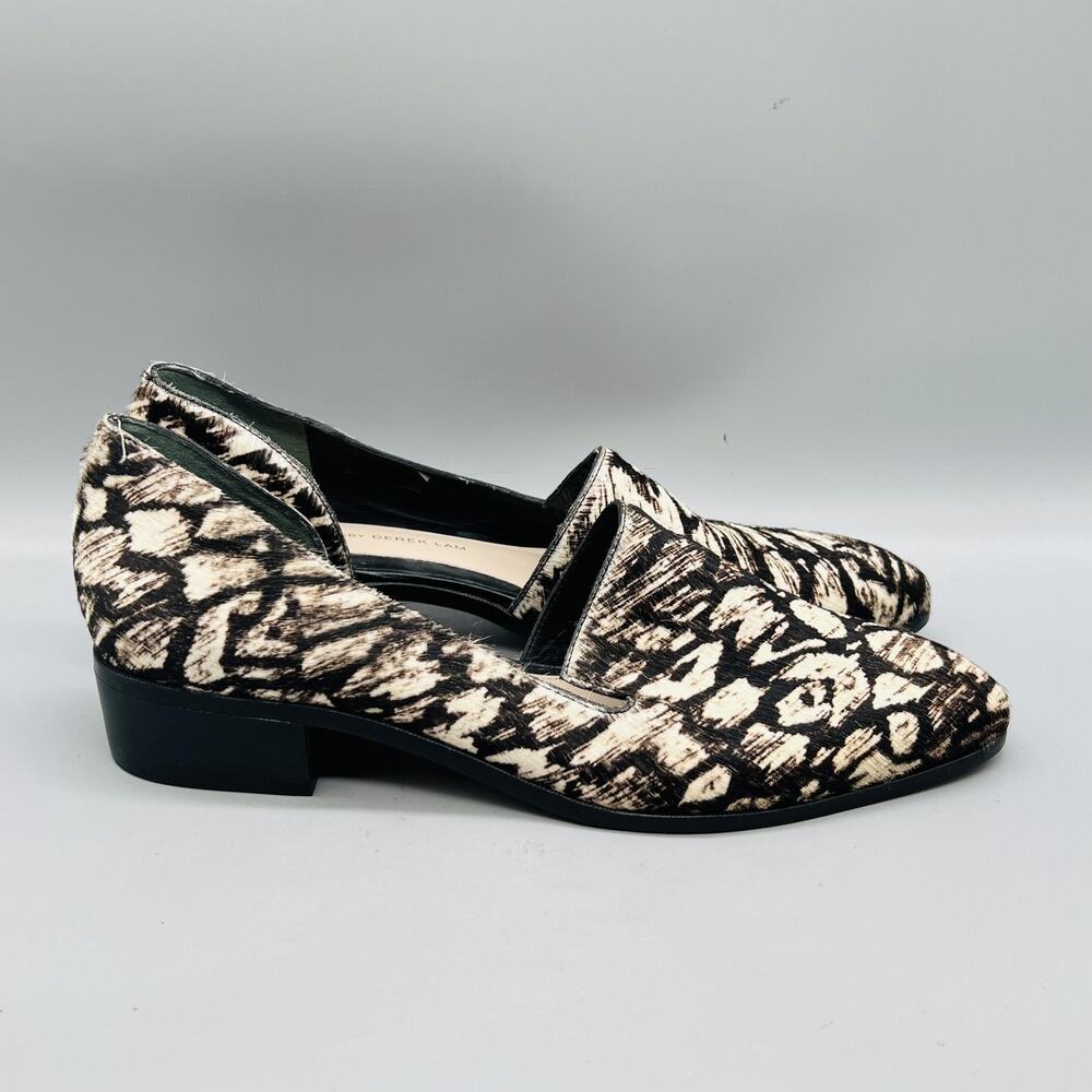10 Crosby Derek Lam Shoes Women 10 Brown Animal Print Loafer Slip On Pointed Toe